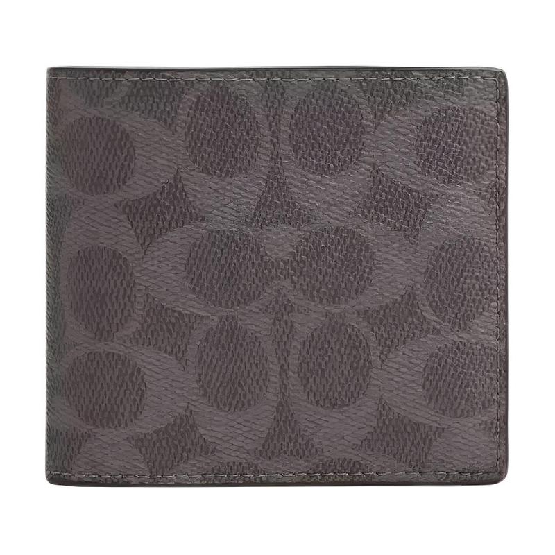 COACH 11 Brand Printed Logo Coated Canvas Wallet Men s Brown brown коричневый