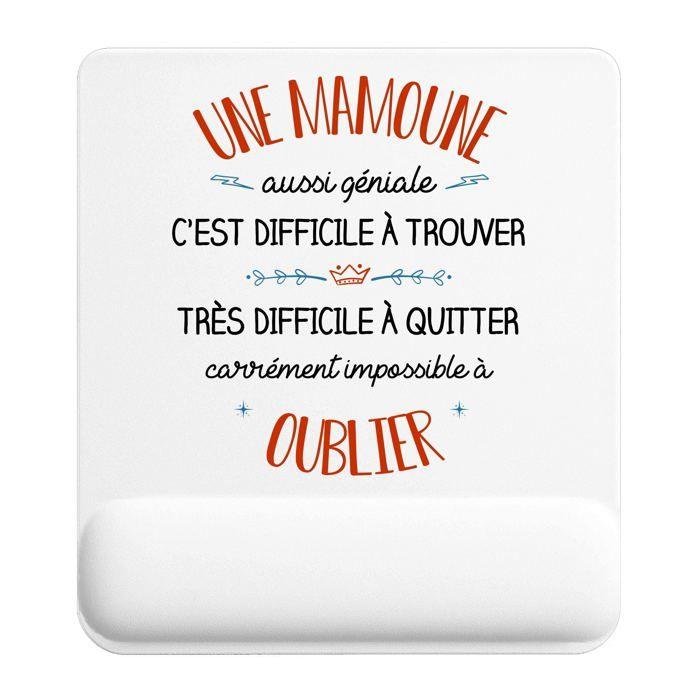 Tapis de souris - PLANETEE - Une Mamoune aussi géniale - 22x18 cm - Surface lisse antidérapante - Épaisseur 3 mm
