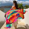 Summer Outdoor Leisure Comfortable Breathable Scarf Large Cape Ethnic Style Cape Fashion Vacation Decoration Shawl  Big Scarf