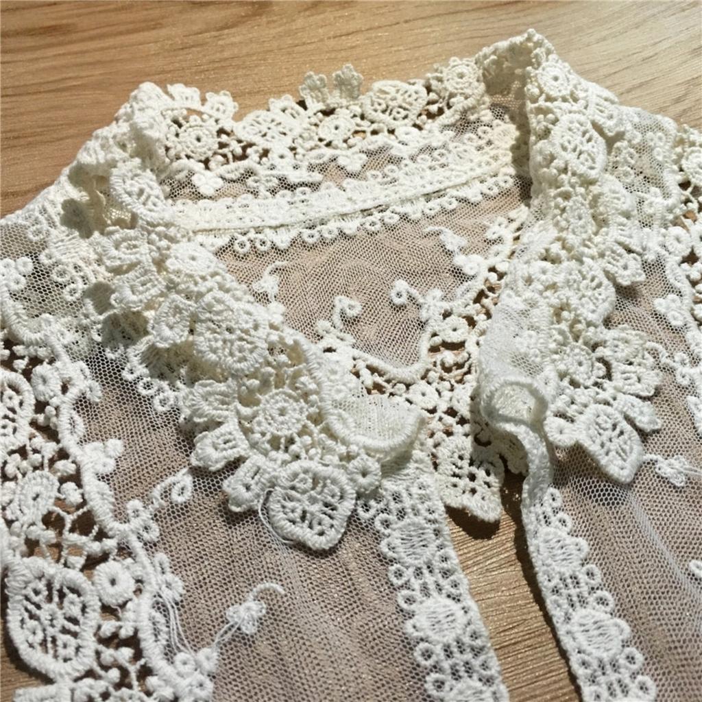 1pcs/lot Water-soluble Pure Cotton Mesh Embroidery Collar Flower; Finished Shirt Lace Embroidery Collar; Mesh Lining Material.