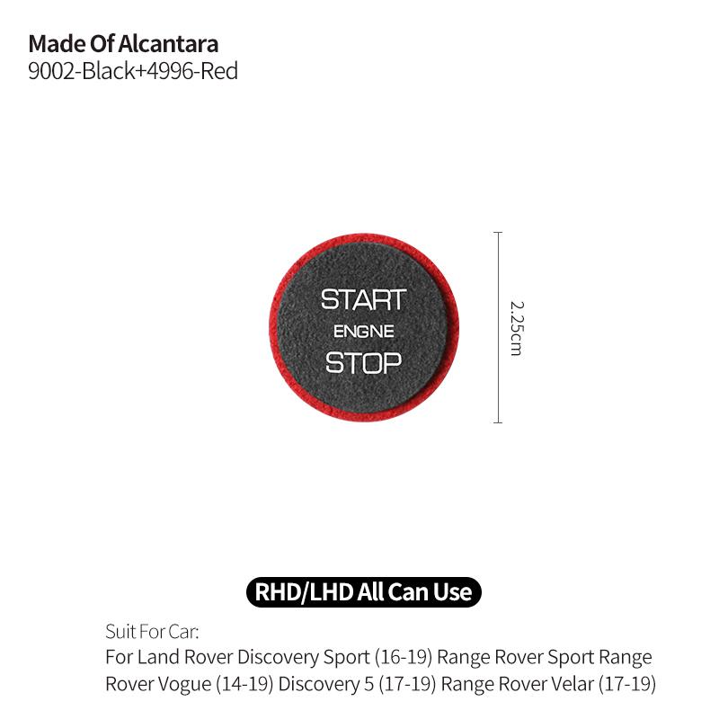 

Made of Alcantara For Land Rover Discovery Sport (2016-2019) Engine Start Button Trim Sticker Car Interior Tuning Accessories