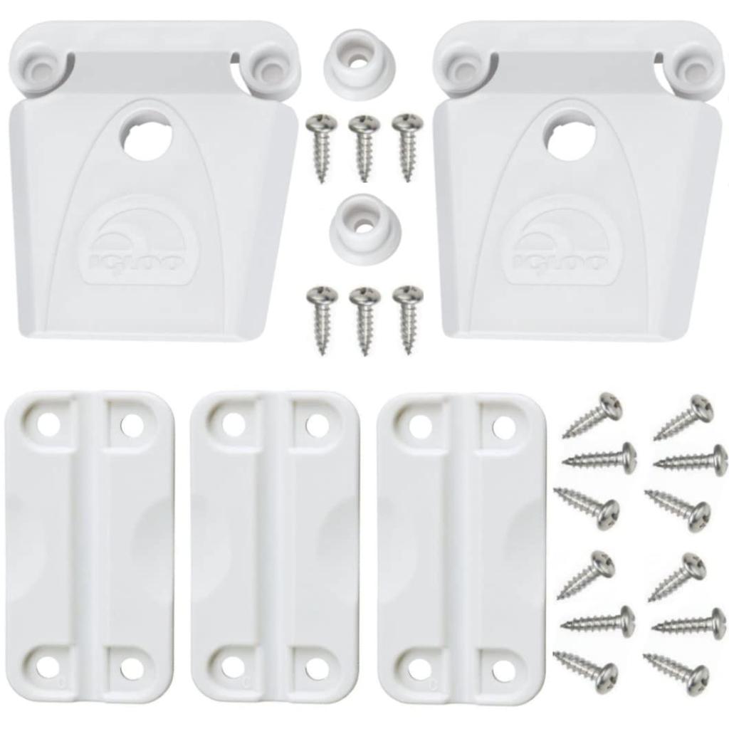 Igloo Cooler Plastic Parts Kit Made in the USA Includes 2 3 latch posts - - latches, hinges, & screws.