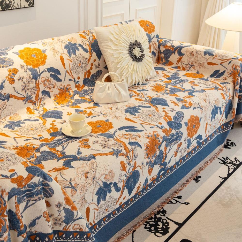 

Современный скандинавский цветочный принт, чехол для диванной подушки, двухсторонний чехол для дивана, синель, французский чехол для дивана, защитное одеяло, одеяло 180X130cm жёлтый