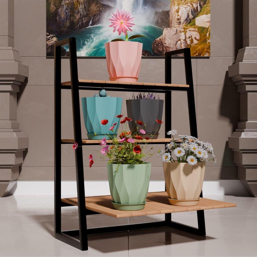 6.3 Inch Flower Pots for Home Decoration, Indoor Plant Pots, Gardening Pots for Plants, Plastic Flower Pots for Garden Plants (Arrow)