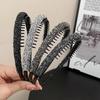 Shiny Rhinestone Headband Non Slip Teeth Design 1/2/4/5/6Pcs Fashion Hair Band for Girls Prom Daily Outing Party Wear