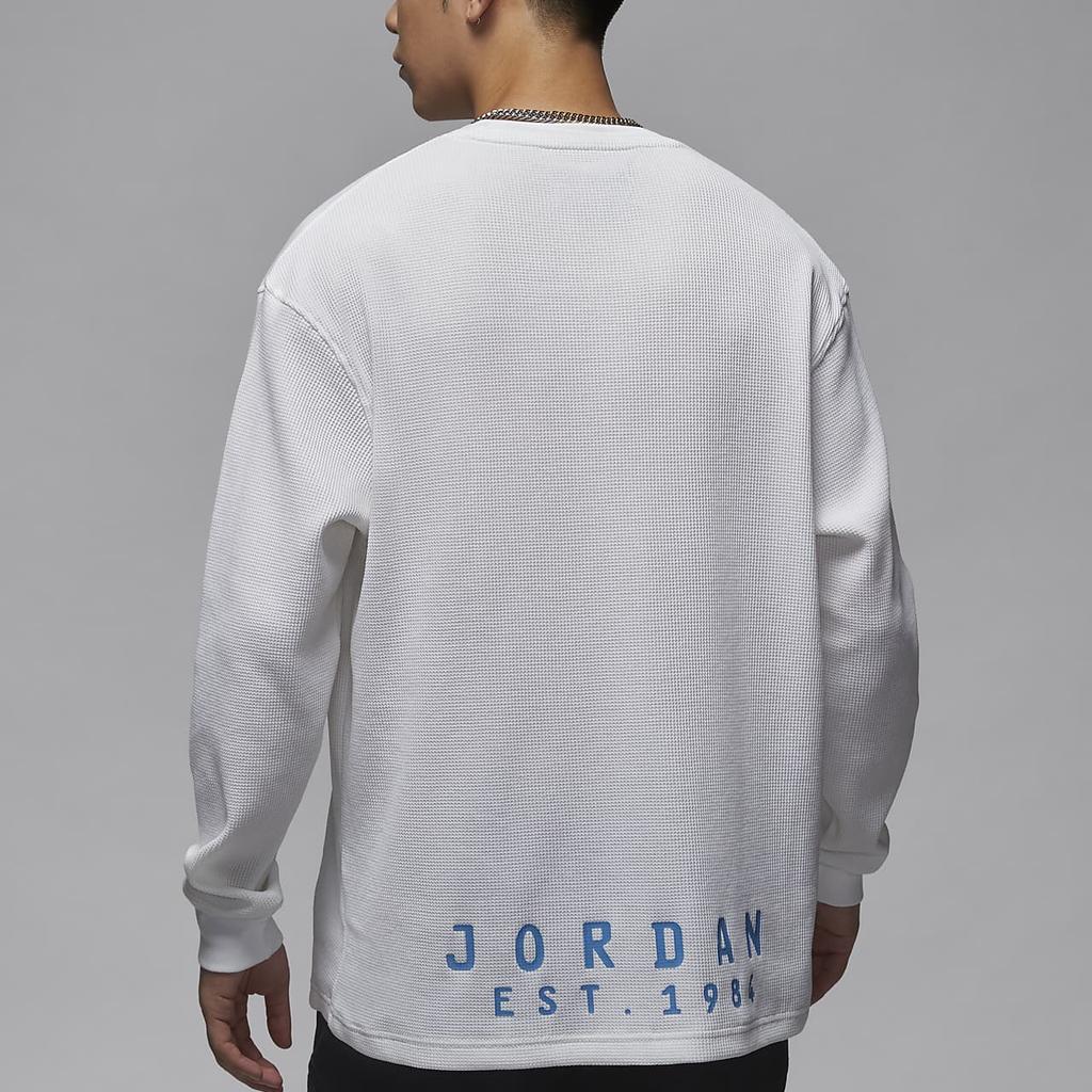 Jordan Essentials Comfortable Loose Pullover Long Sleeve Sweatshirt Men sweatshirt White Legendary-Blue FV7457-100