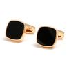 Men's cufflinks, classic simplicity inlaid with black square shirt buttons, cross-border jewelry 1 pair of spot wholesale delivery