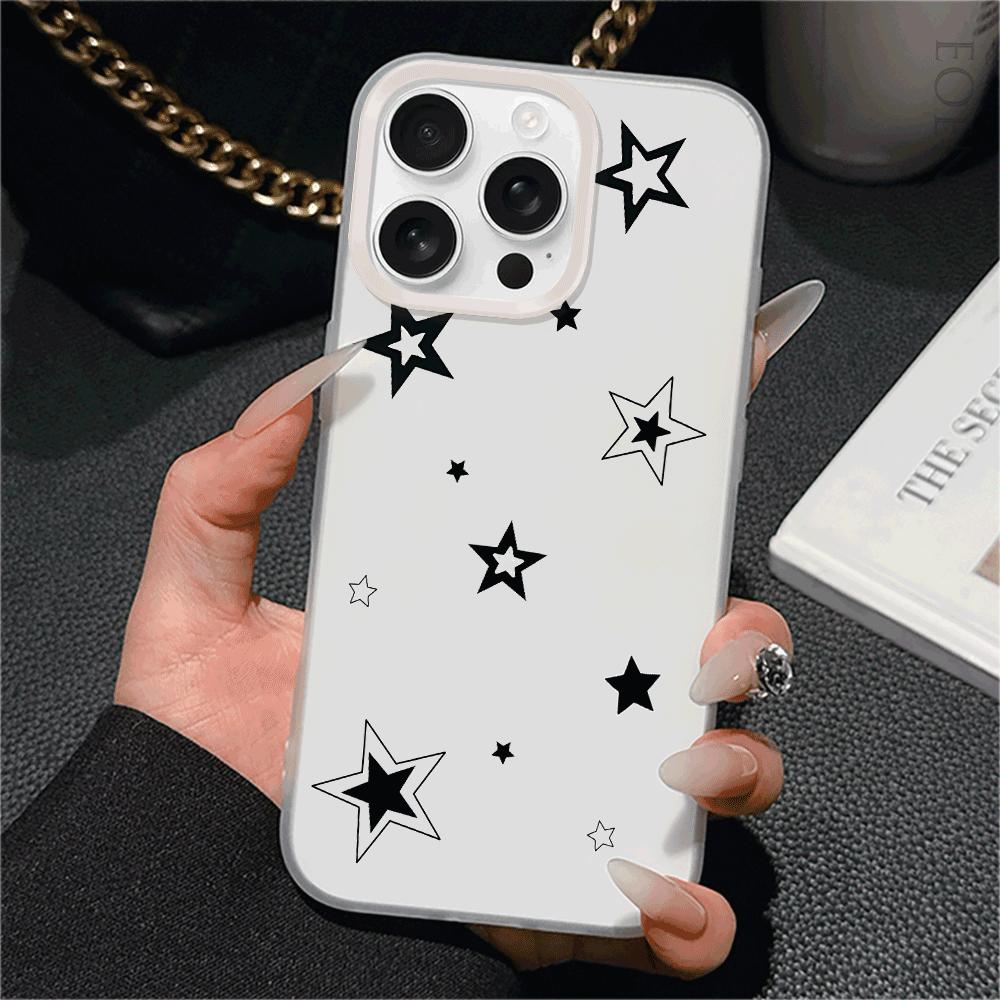 Star Silicone Case for iPhone 16/15/14/13/12/11 Pro Max/Mini - Ultra-Thin Slim Anti-Scratch & Drop Protective Cover, Trendy Gift