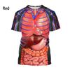 Moda Nuovo Stampa di Organi Umani e Ossa T-shirt da Uomo Casual Maniche Corte Girocollo Harajuku Grande Confortevole