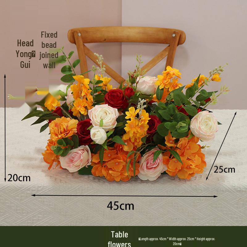 Pastorales Seidenblumenarrangement für Wohnzimmer oder Esstisch-Dekoration