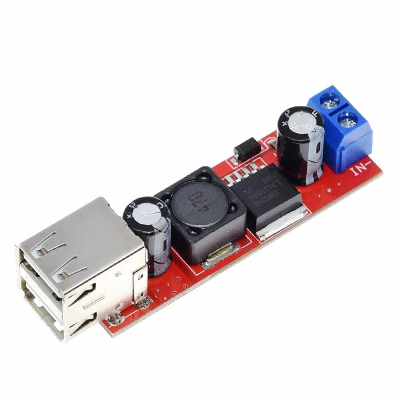 

Dual USB Output 9V/12V/24V/36V To 5VDCDC Car Charging 3A Buck Regulator Module