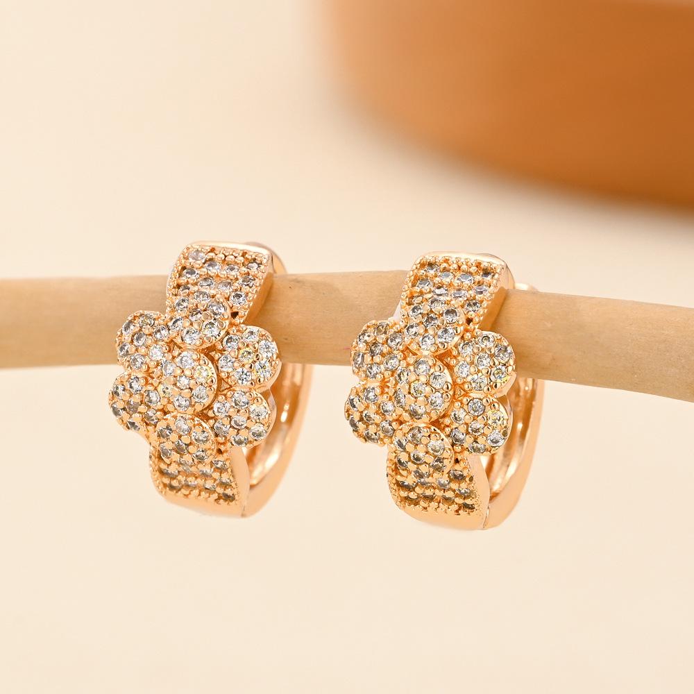Gold Multi-Style Zircon Hoop Earrings for Women