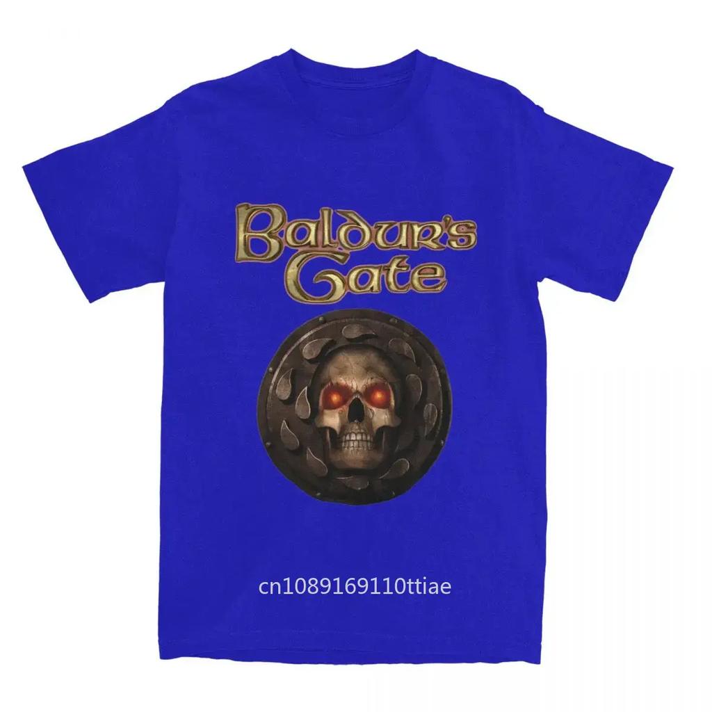 Funny Baldur's Gate Astarion Vampire Skull T-Shirts for Men Crewneck Pure Cotton T Shirt Gothic Short Sleeve Tee Shirt Tops