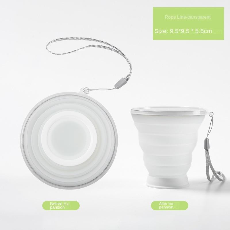 

Складная чашка из силикагеля, портативная, наружная, портативная и удобная в использовании, складная чашка из съедобного силиконового материала 320mm1PCS