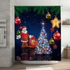TU Christmas Shower Curtain Santa Claus Festive Holiday Bathroom Decor Waterproof Xmas Pattern Home Decor Gift Idea Festive Seas