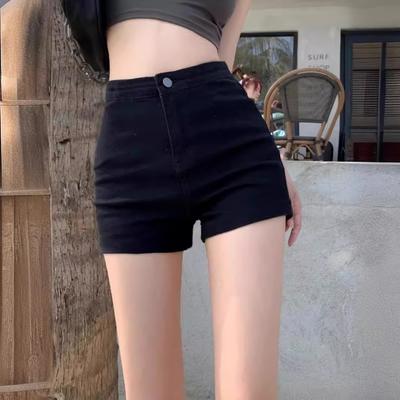 Pantaloncini di Jeans Neri Dolci e Piccanti da Donna In Estate Nuovi Pantaloni a Vita Alta Slim e Sexy