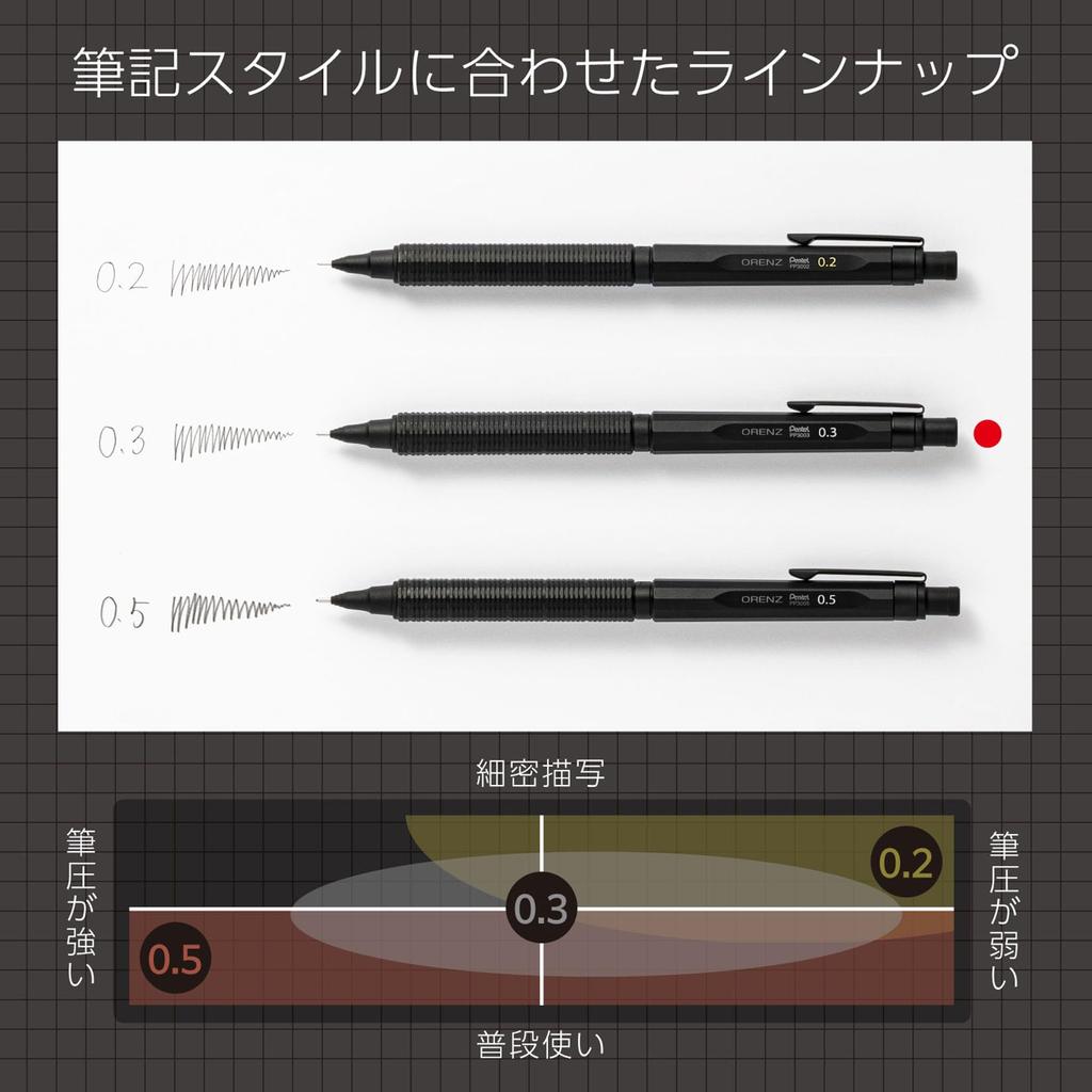 PENTEL Orenz Nero Mechanical Pencil 0.3mm PP3003-A