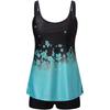 Two Piece Printed Women's Swimsuit With Breast Cushion Swimsuit Women's Oversized Swimming Assembly Shorts