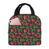 Cartoon Cherry Pattern Insulated Lunch Bag for Women Kids Portable Food Boxes Thermal Lunch Box Tote