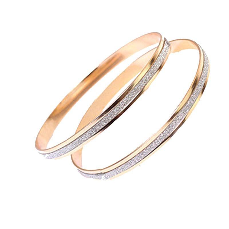 Neues Modeaccessoire Mattiertes Doppelring-Paillettenarmband Vielseitiges, personalisiertes Goldarmband Accessoire-Armband