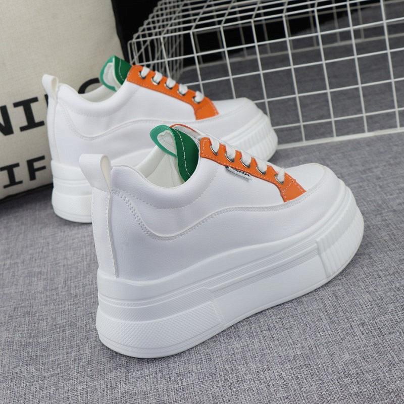 Fashion High Quality 10cm Platform Wedge Sneakers Height Increased Shoes Leather Women Spring Autumn Waterproof Shoes Tenis De Mujer