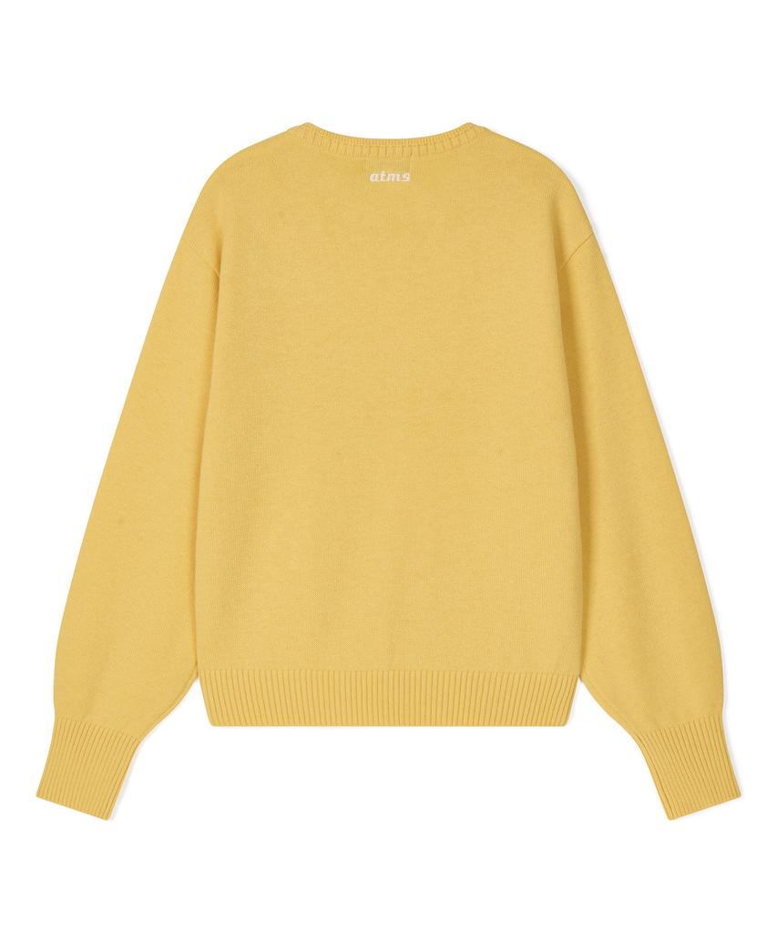 Antomas Voluminous Sleeve Crop Knit Women'S - Yellow