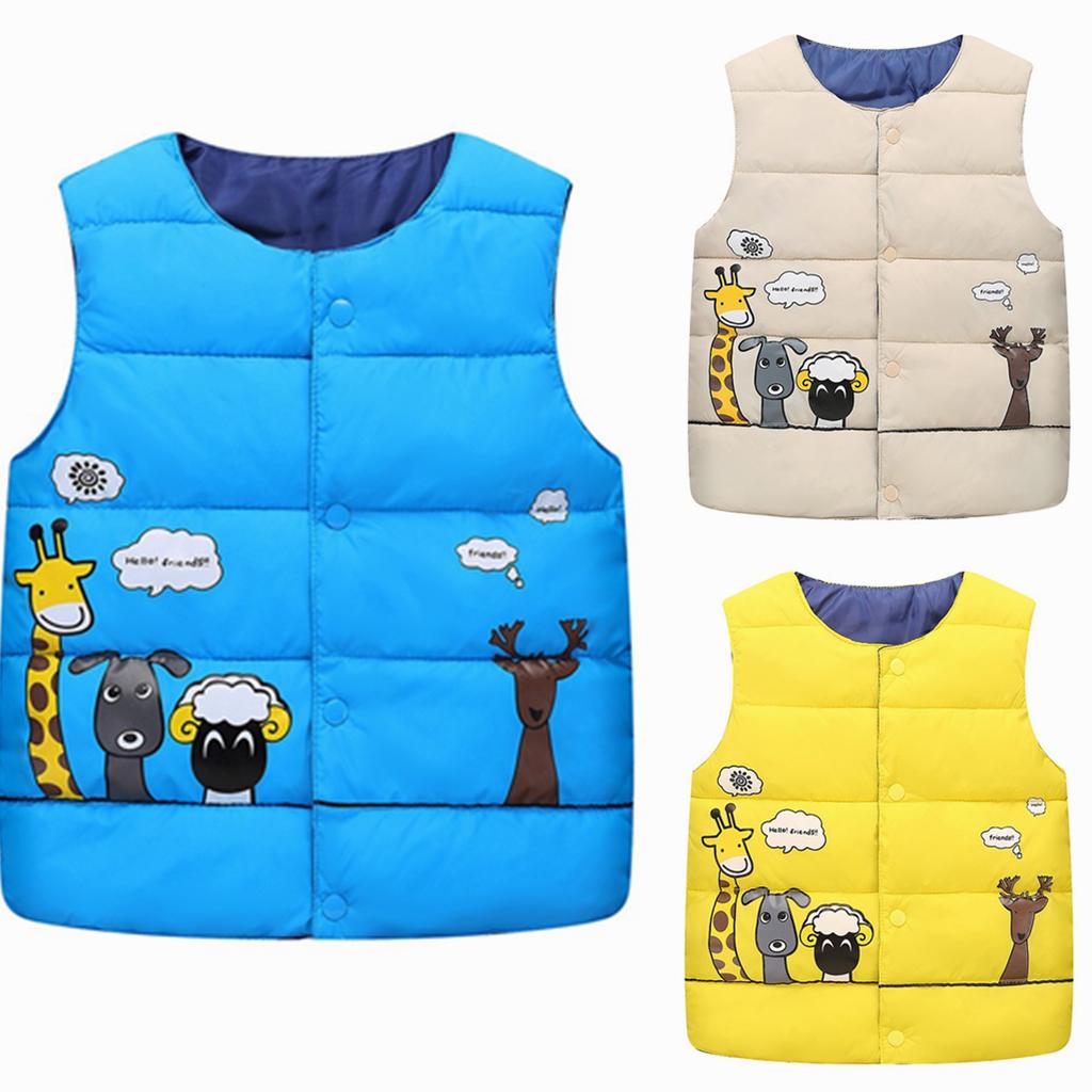 

Детская теплая куртка без рукавов с животным принтом, жилет, топы