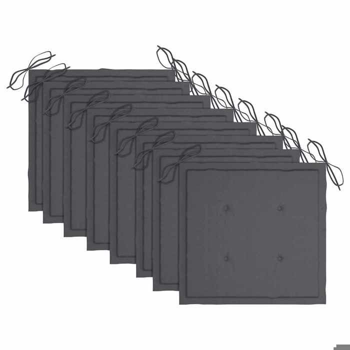 Maison Exclusive - Chaises à manger d'extérieur lot de 8 et coussins Acacia massif