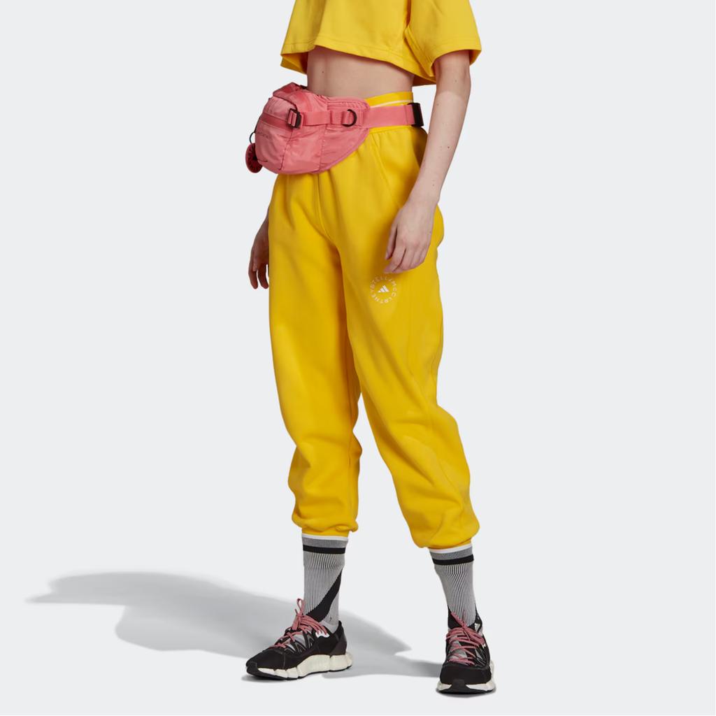 Adidas X Stella McCartney Collaboration SC SWPANT Fashion Simple Cuffed Knitted Sports Pants Women Pants Yellow GU1620