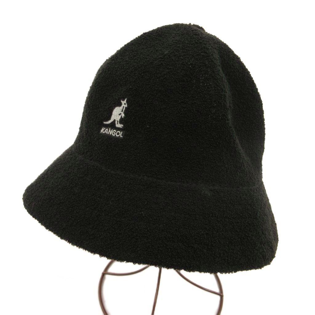 Used KANGOL KANGOL blue pile bell hat bucket hat bucket hat logo embroidery L black /JS GY12