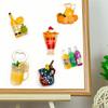 6-Pack Fruit Juice Fridge Magnets 3D Resin Magnet Refrigerator Stickers Champagne Bottle Opener Juice Cup Wine Glass for Refrigerators, Whiteboards,