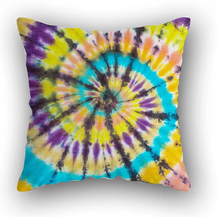 Sofa Bed  Square Pillowcases Home Decor Colorful Swirl  Bedroom Rainbow Decorative