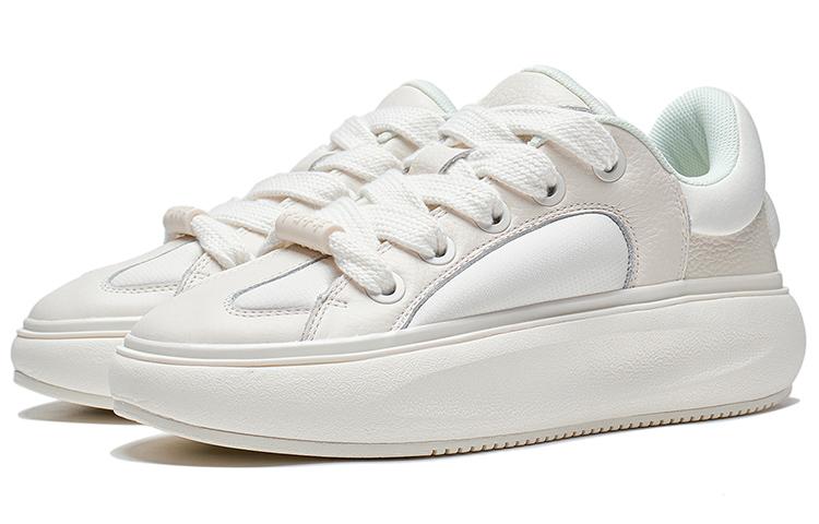 Li Ning Yun You C4D Textile, Synthetic Leather, Leather Low top Casual Shoes Men's Ecru AZGT089-4