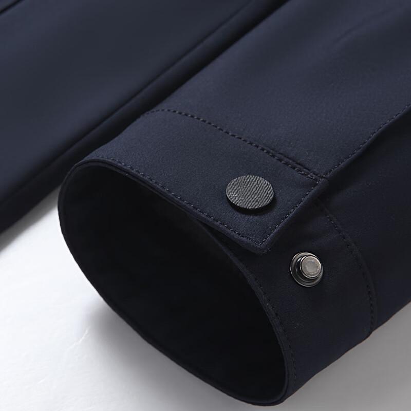 Fengxun Men's Solid Stand Collar Casual Jacket