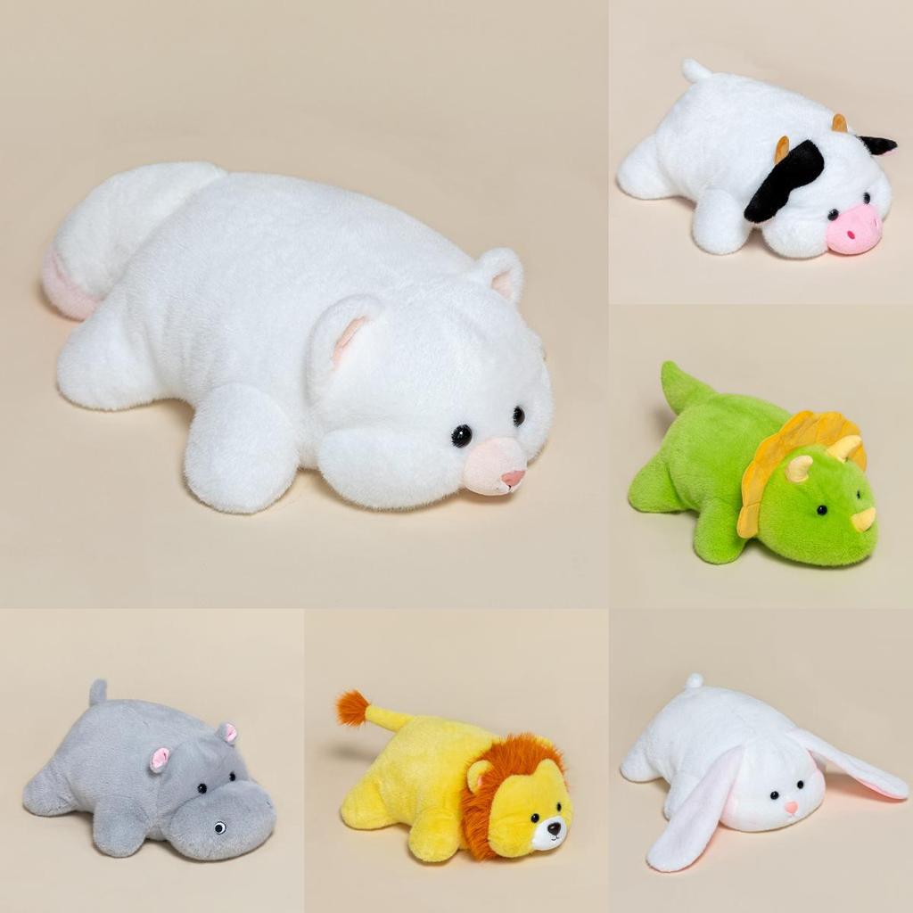 Cuter Hippos Cows Lions Dinosaurs Rabbits Plush Dolls With Short Pile Cotton For Children Gift And Play