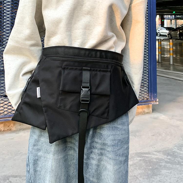 2025 Spring/Summer Dark Style Functional Crossbody Backpack with Large Capacity and Apron-Style Design