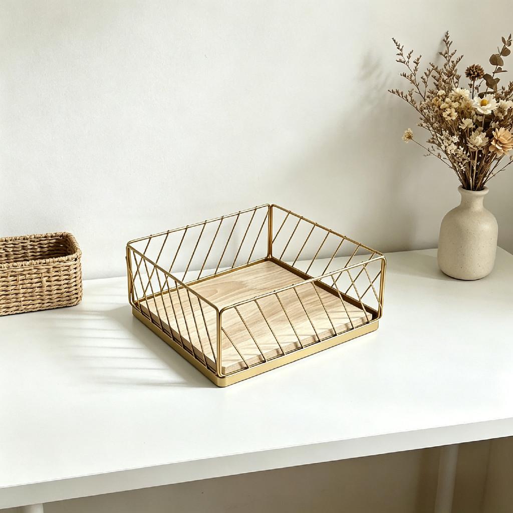 Iron Napkin Holder With Geometric Design For Dining Room And Cafe Decor