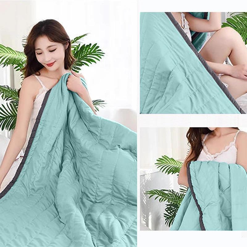 Cooling Air Condition Washable Cotton Summer Cool Quilt  Blankets Solid Color Air Conditioning Quilt Washable Single Person
