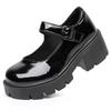 Buty Lolita Damskie PU Skóra Platforma Mary Janes Buty Damskie Japoński Styl Vintage Grube Obcasy Czółenka Plus