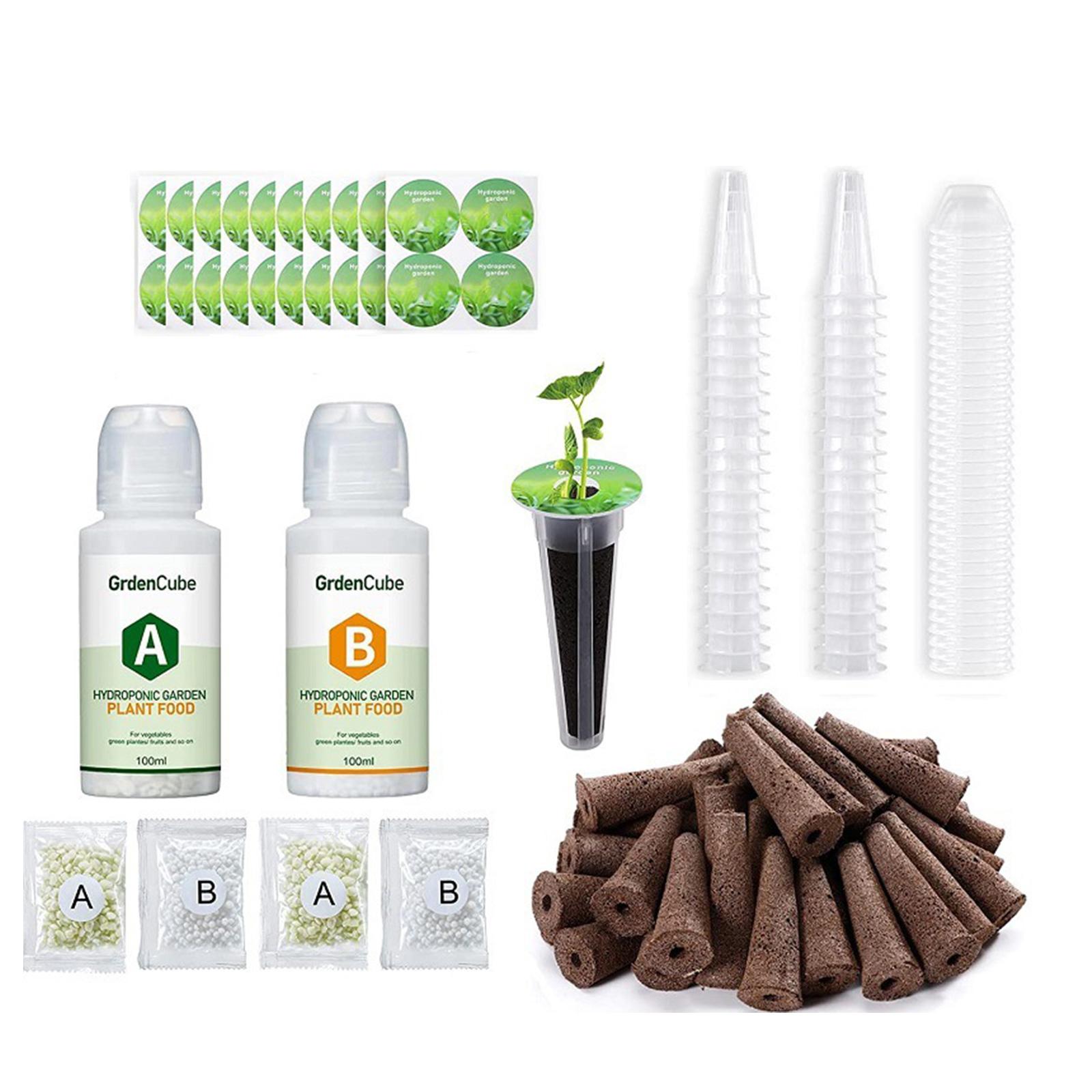 

Аксессуары для гидропонного сада, наборы стручков, включающие корзины для выращивания, прозрачные изоляционные крышки, губки для выращивания растений, этикетки для семян A