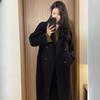 Women's Korean-Style Mid-Length Woolen Outer Wear Preppy Vibe Loose Coat