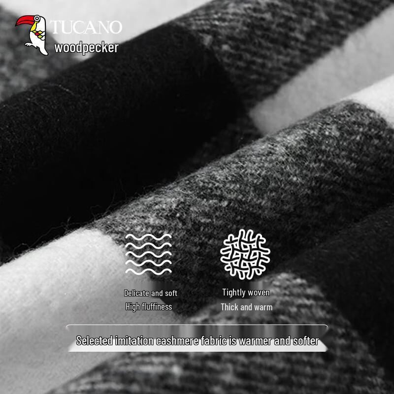 Woodpecker Unisex Autumn Winter Plaid Scarf