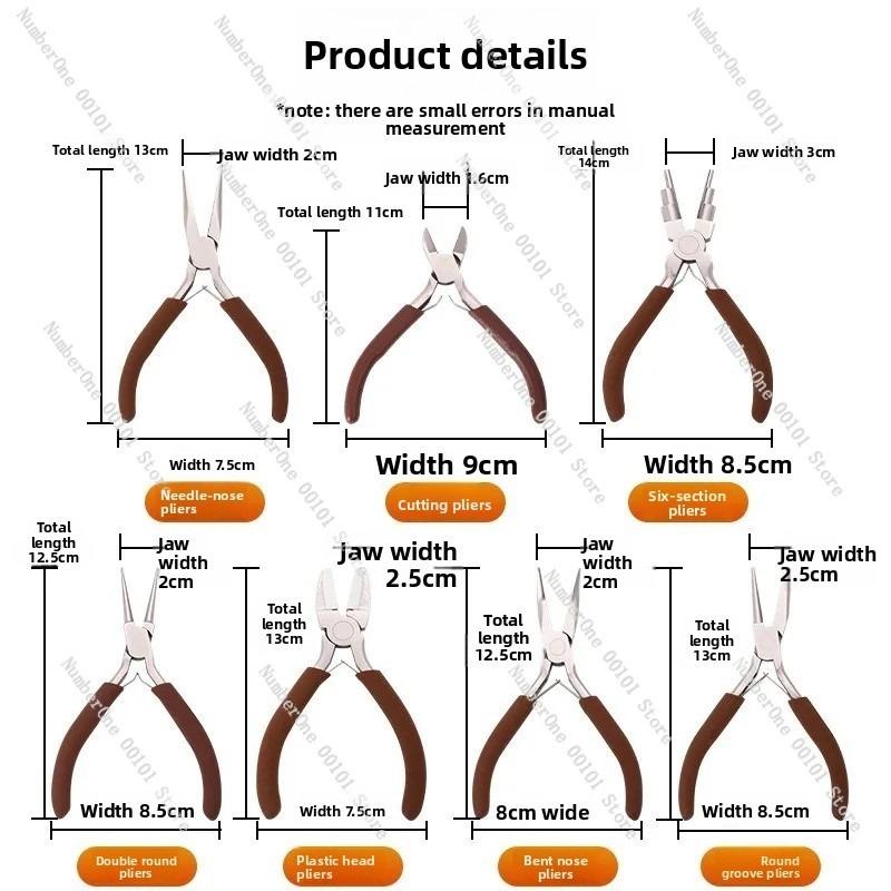High-End Carbon Steel Pointed-Nose Pliers, DIY Tools Pliers, Jewelry Pliers, Round-Nose Pliers, Curved-Nose Scissors for Beading