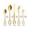 Set di Posate di Lusso da 5 Pezzi Coltello Forchetta Cucchiaio in Acciaio Inossidabile Set di Posate Elegante Set di Stoviglie Design Appendibile Logo Personalizzabile