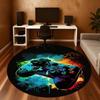 1PC Gaming Controller Rainbow Round Chair mat Area Rug - Non-Slip, Floor Mat for Office, Bedroom, home decor Christmas Gift c0528117