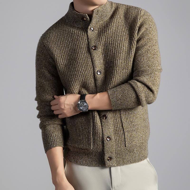 Мужской кардиган из толстой шерсти в корейском стиле, зима 2025 L
