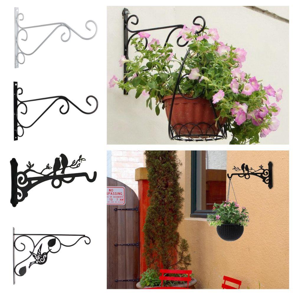 Bird Hanging Flower Basket Brackets Black Wall Mounted Plant Hanger Garden Plant Hanger Hook