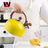 2.5L Stainless Steel Whistling Kettle With Wooden Handle Kitchen Hotel Home Use