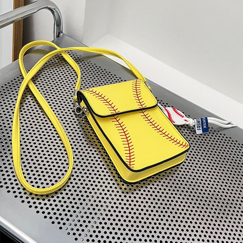 Baseball Printed Shoulder Cell Phone Bag Women Personalized Slanting Across Small Square Bag Fashion Versatile Crossbody Bags CLE