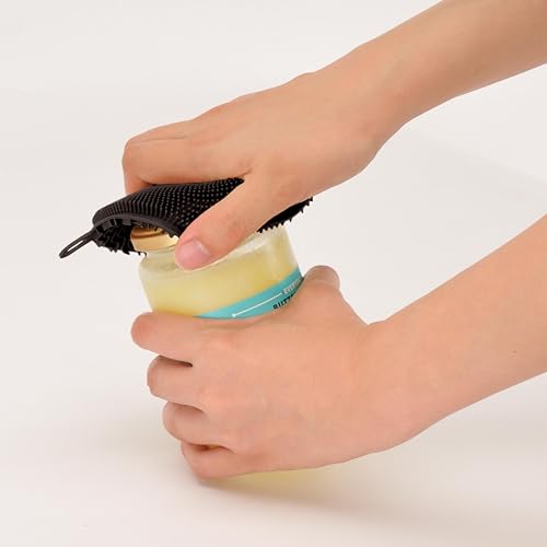 CAPTAIN STAG (CAPTAIN STAG) Outdoor Kitchen Brush, Silicone Scrubbing Brush with Carabiner, Round, Black, UM-1933